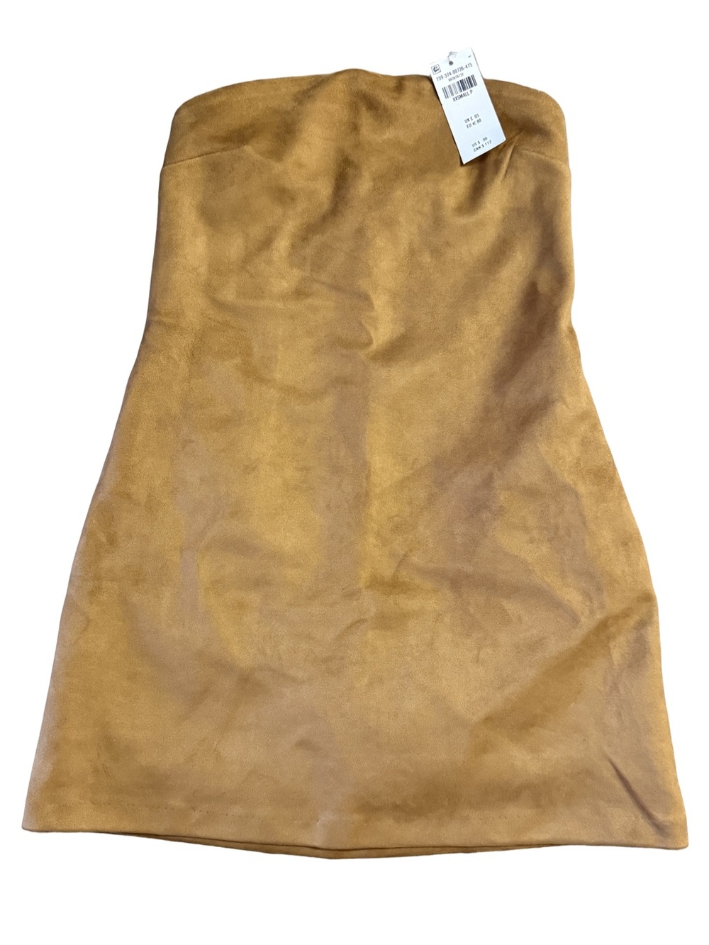 Abercrombie and Fitch Strapless Suede Mini Dress in Camel - BRAND NEW WITH TAGS